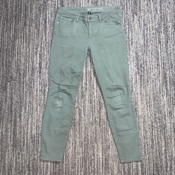 Gap Women's Size 6/28R Moss Green Distressed Leggings‎ Jeggings Skimmer Cheville - Picture 1 of 8